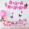 image:imageOutus 120 Pieces 3D Layered Butterfly Wall Decor  Removable Butterfly Stickers Hollow Mural Decals for Birthday Cake Decorations Crafts Bouquet Flower ArrangementsPurple