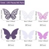 image:imageOutus 120 Pieces 3D Layered Butterfly Wall Decor  Removable Butterfly Stickers Hollow Mural Decals for Birthday Cake Decorations Crafts Bouquet Flower ArrangementsPurple