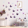 image:imageOutus 120 Pieces 3D Layered Butterfly Wall Decor  Removable Butterfly Stickers Hollow Mural Decals for Birthday Cake Decorations Crafts Bouquet Flower ArrangementsPurple