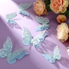 image:imageOutus 120 Pieces 3D Layered Butterfly Wall Decor  Removable Butterfly Stickers Hollow Mural Decals for Birthday Cake Decorations Crafts Bouquet Flower ArrangementsBaby Blue
