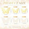 image:imageOutus 120 Pieces 3D Layered Butterfly Wall Decor  Removable Butterfly Stickers Hollow Mural Decals for Birthday Cake Decorations Crafts Bouquet Flower ArrangementsWhite
