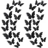 image:imageOutus 120 Pieces 3D Layered Butterfly Wall Decor  Removable Butterfly Stickers Hollow Mural Decals for Birthday Cake Decorations Crafts Bouquet Flower ArrangementsBlack