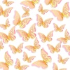 image:imageOutus 120 Pieces 3D Layered Butterfly Wall Decor  Removable Butterfly Stickers Hollow Mural Decals for Birthday Cake Decorations Crafts Bouquet Flower ArrangementsGold