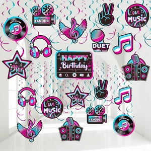 image:imageOutus 30 Pieces Music Party Decoration Music Short Video Party Hanging Swirls Decor for Boys Girls Adults Karaoke Birthday Dj Short Video Social Media Theme Baby Shower Supplies