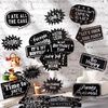 image:imageOutus 24 Pieces Photo Booth Props Birthday with Stick Happy Birthday Weddings Graduation Prom Bday Wedding New Year Party Supplies Funny Photo Booth Pose Signs Selfie for Men WomenWhite GoldSilver