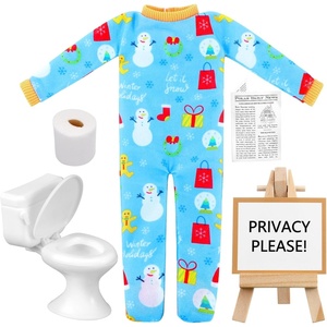 image:imageOutus 6 Pcs Christmas Doll Accessories Newspaper and Toilet Set BlueBlue