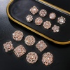 image:image36 Pieces Crystal Rhinestone Flower Brooches for DIY Craft PartyRose Gold 36pcs
