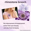 image:imageCrystal Flower Brooch Pin for Women Rhinestone Floral Lapel JewelryPurple