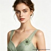 image:imageCrystal Flower Brooch Pin for Women Rhinestone Floral Lapel Jewelrygreen