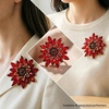 image:imageCrystal Flower Brooch Pin for Women Rhinestone Floral Lapel Jewelryred