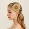image:imageDtja 4 Crystal Feather Flower Brooch Pin for Women Dainty Bright Satin Rhinestone Floral Brooches Lapel Hair Pins Elegant Wedding Cocktail Prom Party Hat Bag Suit Clothing Dress Accessories Jewelry GiftGold