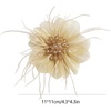 image:imageDtja 4 Crystal Feather Flower Brooch Pin for Women Dainty Bright Satin Rhinestone Floral Brooches Lapel Hair Pins Elegant Wedding Cocktail Prom Party Hat Bag Suit Clothing Dress Accessories Jewelry GiftLight Gold