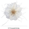 image:imageDtja 4 Crystal Feather Flower Brooch Pin for Women Dainty Bright Satin Rhinestone Floral Brooches Lapel Hair Pins Elegant Wedding Cocktail Prom Party Hat Bag Suit Clothing Dress Accessories Jewelry GiftWhite
