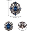 image:imageEVER FAITH Womens Oval wMarquise Crystal Elegant Vintage Banquet Hollow Filigree BroochBlue Antique GoldTone
