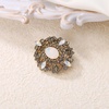 image:imageEVER FAITH Womens Oval wMarquise Crystal Elegant Vintage Banquet Hollow Filigree BroochGrey Antique GoldTone