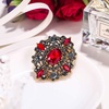 image:imageEVER FAITH Womens Oval wMarquise Crystal Elegant Vintage Banquet Hollow Filigree BroochRed Antique GoldTone