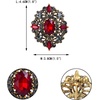 image:imageEVER FAITH Womens Oval wMarquise Crystal Elegant Vintage Banquet Hollow Filigree BroochRed Antique GoldTone