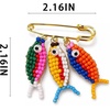 image:imageFish Brooch for Women Colorful Bead Fish Brooches Funny Fishing Statement Pins Summer Costume AccessoriesA