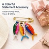 image:imageFish Brooch for Women Colorful Bead Fish Brooches Funny Fishing Statement Pins Summer Costume AccessoriesA