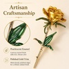 image:imageFlower Brooch for Women Vintage Enamel Leaf Botanical Pinyellow