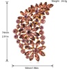 image:imageLAXPICOL Vintage Austrian Crystal Flower Leaf Bouquet Clusters Large Big Brooch Pin for Women Gold Tonepurple