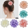 image:imageLarge Camellia Satin Fabric Flower Brooch Pins Hairpin for Womenladies GrayGray