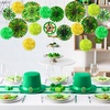 image:imageOutus 21 Pcs Mardi Gras Party Decorations Mardi Gras Hanging Paper Fans Themed Tissue Pom Poms Gold Purple Green Ceiling Wall Hanging Decor for Carnival Masquerade Party Supplies CarnivalIrish
