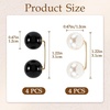 image:imagePearl Brooches for Women Faux Pearl Shawl Pins Sweater Clip Decorative Safety Pins Pant Hem Clips Length Adjusterstyle1 black beige 8pcs
