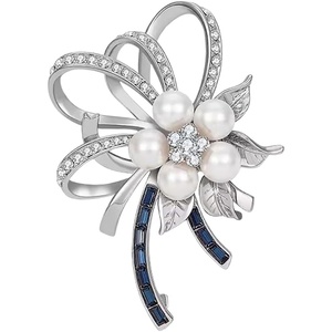 image:imageChic Pearl Crystal Brooch Pins for Women Girls Fashion Shawl Pin Corsage Brooch Party Ceremony Accessories Dance Banquet PinsLWA00077