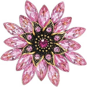 image:imageCrystal Flower Brooch Pin for Women Rhinestone Floral Lapel Jewelrypink