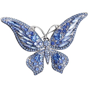 image:imageCrystal Rhinestone Butterfly Brooch Elegant Lapel Pins Dress Accessories Jewelry Gift For Women GirlsBlue