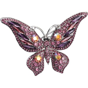 image:imageCrystal Rhinestone Butterfly Brooch Elegant Lapel Pins Dress Accessories Jewelry Gift For Women GirlsPurple