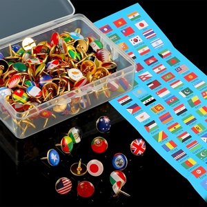 image:imageOutus 194 Pcs National Flag Push Pins for World Map Bulletin Board