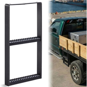 image:imageOutus 244 x 126 Inch Two Rung Steel Pickup Truck Tire Step Heavy Duty Truck Wheel Tire Step for Heavy Duty Pickup Cargo Vans Flatbeds Trailers