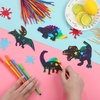 image:imageOutus 120pcs Scratch Dinosaur Craft Art Kits for Kids with 48 Scratch Dinosaur Paper24 Wooden Styluses and 48 Ribbons for Theme Birthday Party Game SuppliesMedium