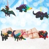 image:imageOutus 120pcs Scratch Dinosaur Craft Art Kits for Kids with 48 Scratch Dinosaur Paper24 Wooden Styluses and 48 Ribbons for Theme Birthday Party Game SuppliesMedium