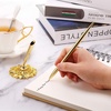 image:imageOutus 2 Pieces Wedding Pens for Guest Book Signing Pen with Metal Hollow Round Holder Stand Set for Wedding Bridal Engagement Reception SuppliesGoldGold
