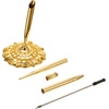 image:imageOutus 2 Pieces Wedding Pens for Guest Book Signing Pen with Metal Hollow Round Holder Stand Set for Wedding Bridal Engagement Reception SuppliesGoldGold