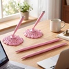 image:imageOutus 2 Pieces Wedding Pens for Guest Book Signing Pen with Metal Hollow Round Holder Stand Set for Wedding Bridal Engagement Reception SuppliesGoldPink
