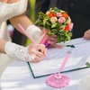 image:imageOutus 2 Pieces Wedding Pens for Guest Book Signing Pen with Metal Hollow Round Holder Stand Set for Wedding Bridal Engagement Reception SuppliesGoldPink