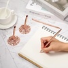 image:imageOutus 2 Pieces Wedding Pens for Guest Book Signing Pen with Metal Hollow Round Holder Stand Set for Wedding Bridal Engagement Reception SuppliesGoldRose Gold