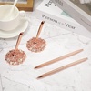 image:imageOutus 2 Pieces Wedding Pens for Guest Book Signing Pen with Metal Hollow Round Holder Stand Set for Wedding Bridal Engagement Reception SuppliesGoldRose Gold