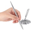 image:imageOutus 2 Pieces Wedding Pens for Guest Book Signing Pen with Metal Hollow Round Holder Stand Set for Wedding Bridal Engagement Reception SuppliesGoldSilver