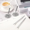 image:imageOutus 2 Pieces Wedding Pens for Guest Book Signing Pen with Metal Hollow Round Holder Stand Set for Wedding Bridal Engagement Reception SuppliesGoldSilver