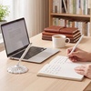 image:imageOutus 2 Pieces Wedding Pens for Guest Book Signing Pen with Metal Hollow Round Holder Stand Set for Wedding Bridal Engagement Reception SuppliesGoldWhite