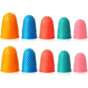 image:imageOutus 10 Pcs Rubber Finger Tips Thimbles Silicone Gripper Protector Thick