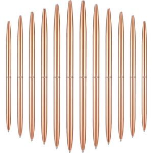 image:imageOutus 30 Pcs Rose Gold Ballpoint Pens Slim Mentallic Retractable Pens SetRose Gold