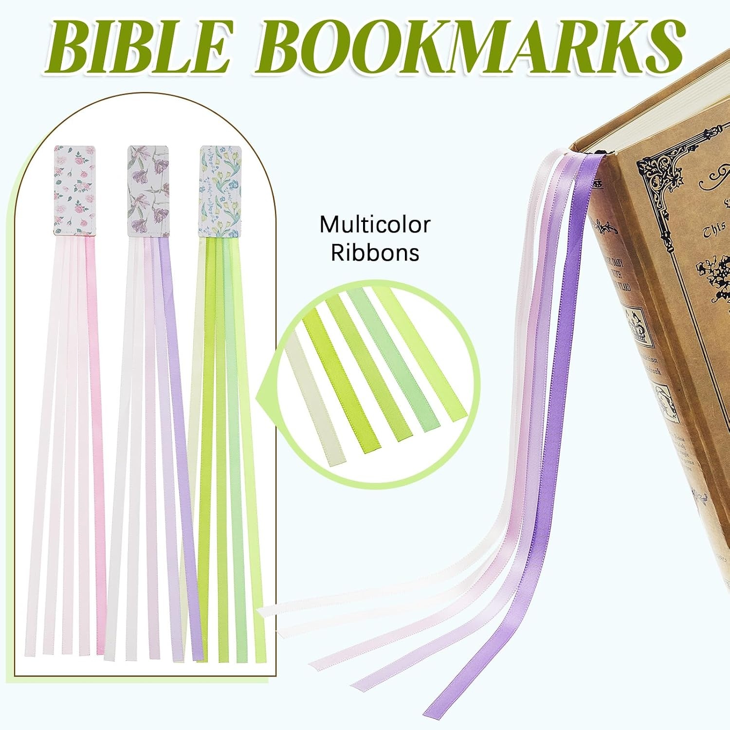 image:imageOutus Bible Ribbon Bookmarks Leather TagSimpleBlackMorandi