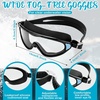 image:imageOutus 4 Set Swim Goggles Swimming Cap Set for Men Women Nose Clips Waterproof Earplugs and Case Silicone No Leak Antifog UV Protection