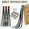 image:imageOutus Bible Ribbon Bookmarks Leather TagSimpleBlackBlack